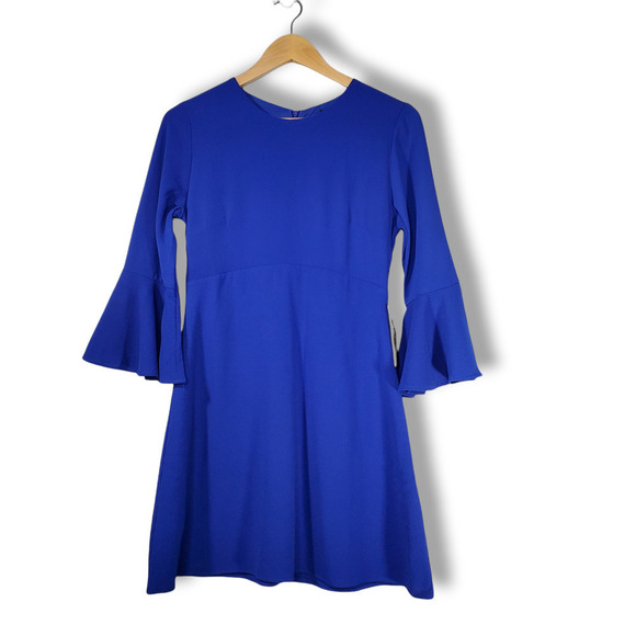 Lulu's Bell Sleeve Mini Dress Royal Blue Size Small - Picture 1 of 8